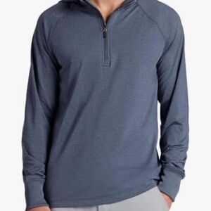 Gaiam Men’s Serenity Flow Long Sleeve 1/4-Zip Hoodie In Cool Grey Heather
